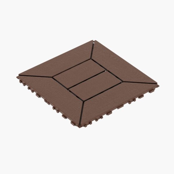 New Style Patio Deck Tiles, Diy Module Interlocking Decking Tiles Floor Tile Outdoor And Indoor, Easy And Quick Installation Court Tiles For Porch Poolside Balcony Backyard 44 Pieces - Red Brown