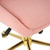 Modern Teddy Fleece Fabric Living Room Furniture Dining Chair With Gold Legs, Soft And Comfortable, Adjustable, Space Saving - Pink - Image 15