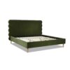 Stockholm - King Modern Wavy Headboard Platform Bed - Olive Green - Image 4