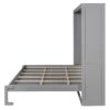 Queen Size Murphy Wall Bed Modern Design With LED Lights - Gray - Image 7