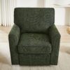 360° Swivel Chair Accent Barrel Armchair With Side Pockets, Chenille Upholstery, Compact Size - Green - Image 10