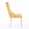 Nikki - Modern, High-End Tufted Solid Wood Contemporary Velvet Upholstered Dining Chair With Golden Stainless Steel Plating Legs, Nailhead Trim (Set of 2) - Gold - Image 6