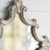 Artistic Diamond Scrollwork Mirror, Home Accent Mirror For Living Room, Entryway, Bedroom, Office - Antique White - Image 5