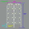 2 Pack Metal Garden Trellis Rustproof Trellis For Climbing Plants Outdoor Flower Support - Cream White - Image 3