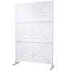 Outdoor & Indoor Privacy Screen Metal Privacy Screen, Freestanding Decorative Privacy Screen For Deck Balcony Patio, Privacy Fence Panels - White - Image 7