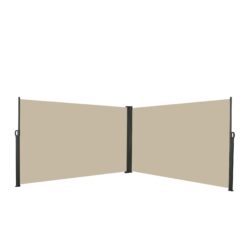 Retractable Side Awning Waterproof And UV Resistant Roll Up Privacy Screen For Balcony - Beige