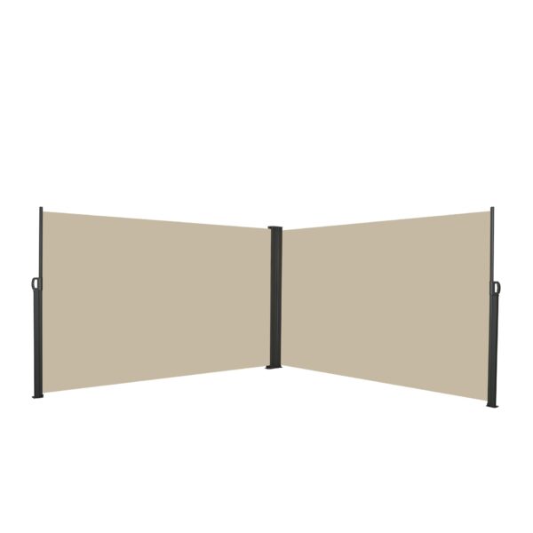 Retractable Side Awning Waterproof And UV Resistant Roll Up Privacy Screen For Balcony - Beige