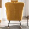 35.5" Rocking Chair With Pocket, Soft Teddy Fabric Rocking Chair For Nursery, Comfy Wingback Glider Rocker With Safe Solid Wood Base For Living Room Bedroom Balcony - Turmeric - Image 22