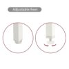 15.74" Rattan End Table With Drawer, Modern Nightstand, Metal Legs, Side Table For Living Room, Bedroom (Set of 2) - White - Image 16
