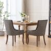 Ultra Side Dining Chair, Thickened Fabric Chairs With Neutrally Toned Solid Wood Legs, Bronze Nail Head (Set of 2) - Blue - Image 17