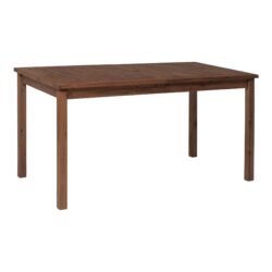 Contemporary Slat Top Acacia Wood Outdoor Dining Table - Dark Brown