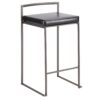 Fuji - Industrial Stackable Counter Stool (Set of 3) - Black - Image 2