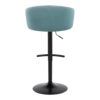 Claire - Contemporary Adjustable Barstool With Swivel With Rounded T Footrest (Set of 2) - Black / Light Blue - Image 5