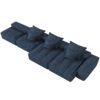 Modern Oversized Modular Sectional Sofa, Sparkling Chenille Soft Cushion Sofa With 6 Pillows, 6 Pieces Diy Combination Tufted Sofa, No Assembly Required - Blue - Image 20