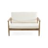 2 Piece Patio Set With Slatted Back Loveseat And Coffee Table - Teak - Image 4