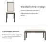 Topmax - 6 Piece Farmhouse Classical Dining Table Set With Trestle Legs, Kitchen Table Set For 6 With 4 Upholstered Dining Chairs And Bench - Gray - Image 7
