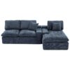 Cloud Sectional Sofa Upholstered Sofa Couch With Double-Layer Cushion And Side Pockets - Blue - Image 16
