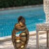 Traditional Rustic Decorative 3 Tier Water Fountain With Pot Design, With Light And Pump, For Indoor And Outdoor - Brown - Image 7