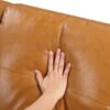 Irine - Faux Leather Sectional Sofa With Ottoman - Ginger - Image 5