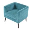 Accent Chair, Boucle Chair, Barrel Chair, Fabric Armchair Club Chair, Upholstered Arm Chair With Solid Wood Legs, Waist Pillow, Padded Single Chair For Living Room / Bedroom / Study / Waiting Room - Teal - Image 4