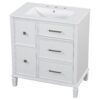 Bathroom Vanity With Ceramic Sink, Flip Out Drawer Design For Plumbing, Soft Close Drawers - White - Image 25
