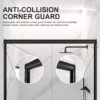 Modern Semi Frameless Double Sliding Shower Door With 1 / 4" Sgcc Tempered Glass - Matte Black - Image 8