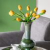 Round Side Table With Elegant Foral Design And Mirrored - Silver Multi - Image 9