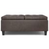 Harrison - Large Square Coffee Table Storage Ottoman - Distressed Brown - Image 2