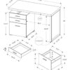 Computer Desk For Home Office, Laptop, Left Right Set - Up, Storage Drawers - White - Image 13