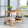 Bar Cart With Wine Bottle Holders, - Black - Image 7