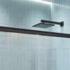 Aluminum Frame Double Double Soft Close Shower Door, 1 / 4" Tempered Glass And Dual 304 Stainless Steel Handles - Black - Image 7