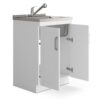 Kyle - Laundry Cabinet With Faucet And Stainless Steel Sink - White - Image 2