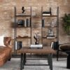Sawhorse - Solid Walnut Veneer And Metal Ladder Shelf - Walnut - Image 5
