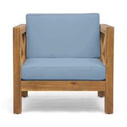Brava - Modern Club Chair With Water Resistant Cushions - Blue