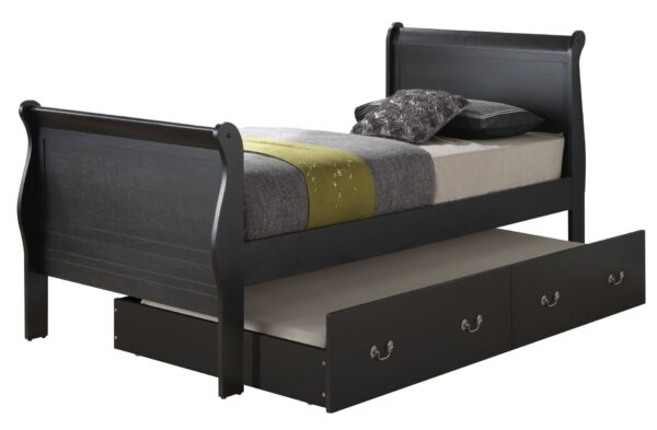Twin Storage Bed Timeless - Elegant Black