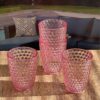 Leading Ware Diamond Cut Acrylic Glasses (Set of 4), Bpa Free, 12Oz - Pink - Image 3
