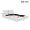 Queen Size Upholstered Platform Bed With Headboard - White - Image 3