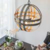 4 Light Galvanized Chandelier, Hanging Light Fixture With Adjustable Chain For Kitchen, Bulb Not Included - Gray - Image 6