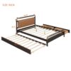 Queen Size Storage Platform Bed, With 2 Big Drawers, Twin Long Size Trundle - Walnut - Image 13