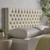 Annecy - Contemporary Upholstered Full / Queen Fabric Headboard - Ivory - Image 4