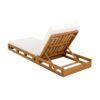 Premium Acacia Wood Lounge Chaise Set With Water Resistant Cushions, Adjustable Recline - Cream / Teak - Image 14