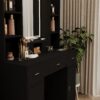 43.31" Newly Designed Smart Mirror Dressing Table With Drawers And Storage Cabinet, Dressing Table With Dressing Pad For Bedroom, Dressing Room - Black - Image 2