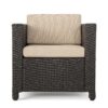 Modern Outdoor Club Chair With Removable Cushions - Brown / Beige - Image 7