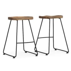 Amberly - Saddle Counter Height Stool (Set of 2) - Natural / Black