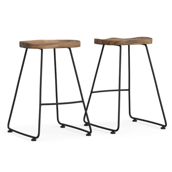 Amberly - Saddle Counter Height Stool (Set of 2) - Natural / Black
