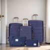 5 Piece Set (20"24"28 +A Travel Bag And A Toiletry Bag), Pp Hardshell Carry On Luggage Set With Tsa Lock Carry On Suitcase Luggage Durable Suitcase - Blue - Image 2