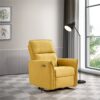 Asheville - Suede Recliner Chair - Dark Yellow - Image 6