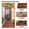 30 Piece Interlocking Deck Tiles Striped Pattern, Square Acacia Hardwood Outdoor Flooring For Patio, Bancony, Pool Side - Brown - Image 24
