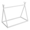 Wood Twin Size Tent Bed For Kids, Montessori Style Low - Floor Bed, House-Shape Tent Bed Frame For Boys Girls Teens, Without Slats - White - Image 6