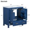 Bathroom Vanity With Single Sink, Combo Cabinet Undermount Sink, Bathroom Storage Cabinet With 2 Doors And A Drawer, Soft Closing, Multifunctional Storage, Solid Wood Frame - Blue - Image 9